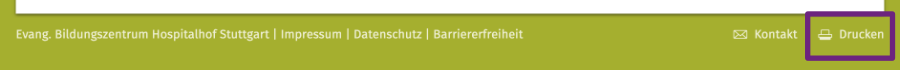 Abbildung der Fußzeile, Auswahl Drucken