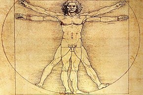 Leonardo da Vinci Der vitruvianische Mensch Proportionsstudie nach Vitruv von 1492